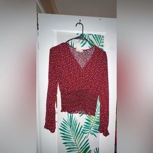 Altar’d State Ruched Floral Long Sleeve Blouse S